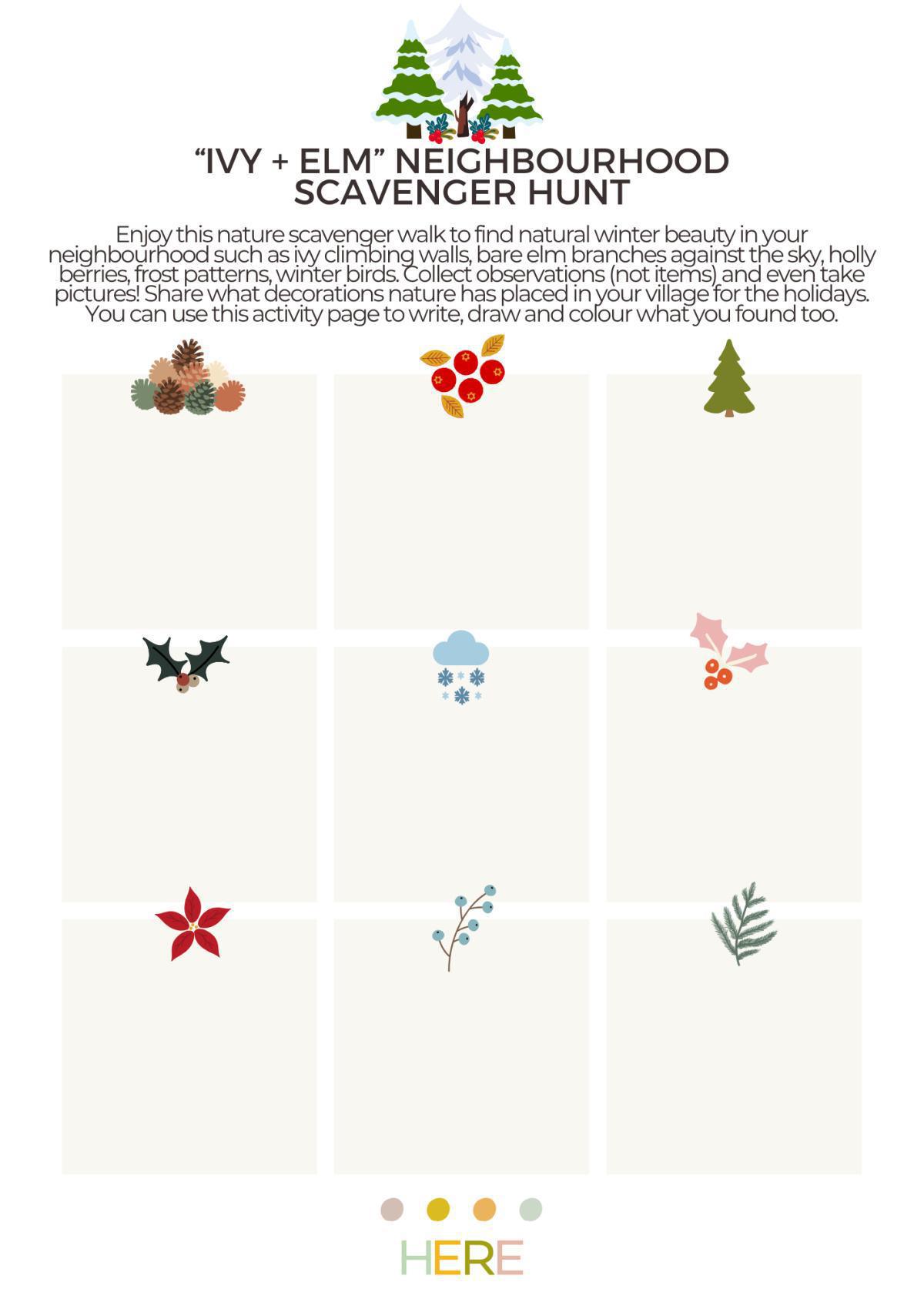 Ivy and Elm Scavenger Hunt