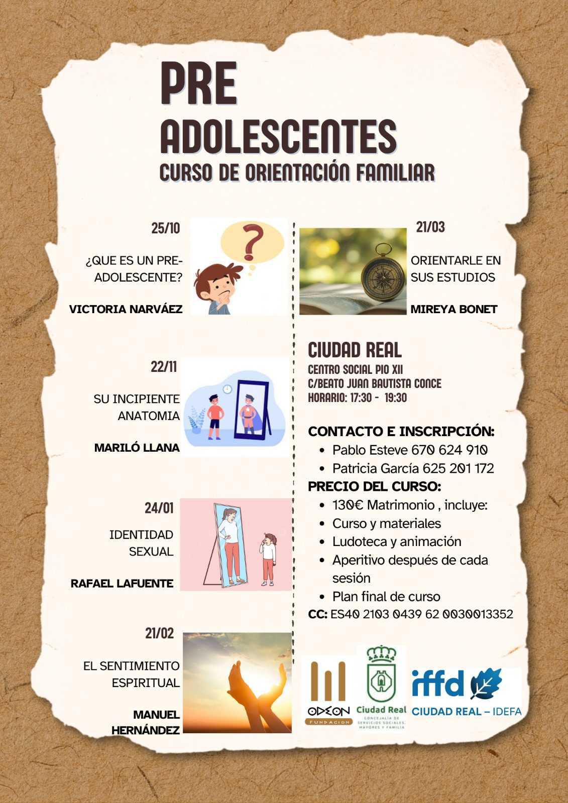 Curso de orientación familiar: Pre adolescentes