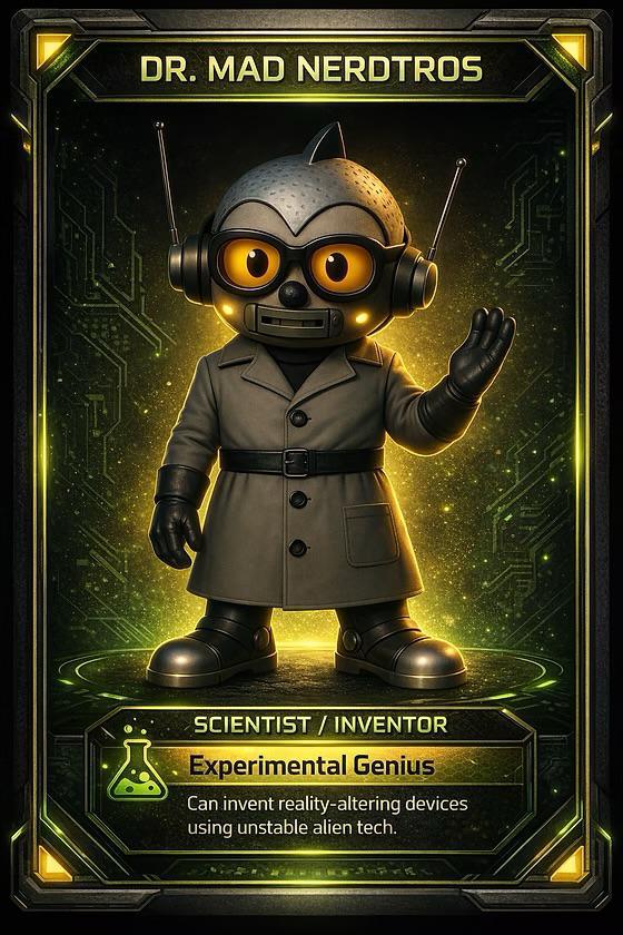 Dr. Mad Nerdtros Trading Cards