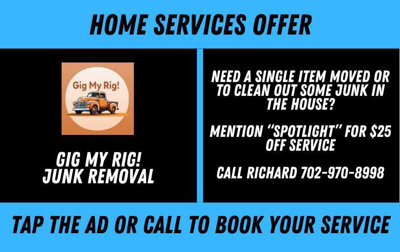 Gig My Rig! Junk Removal (Mention "SPOTLIGHT" for $25 Off!) Gig My Rig! Junk Removal (Mention "SPOTLIGHT" for $25 Off!)