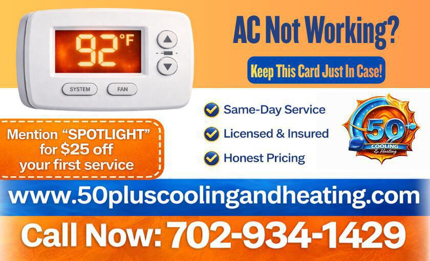50 Plus Cooling and Heating - $25 off Your Service 50 Plus Cooling and Heating - $25 off Your Service