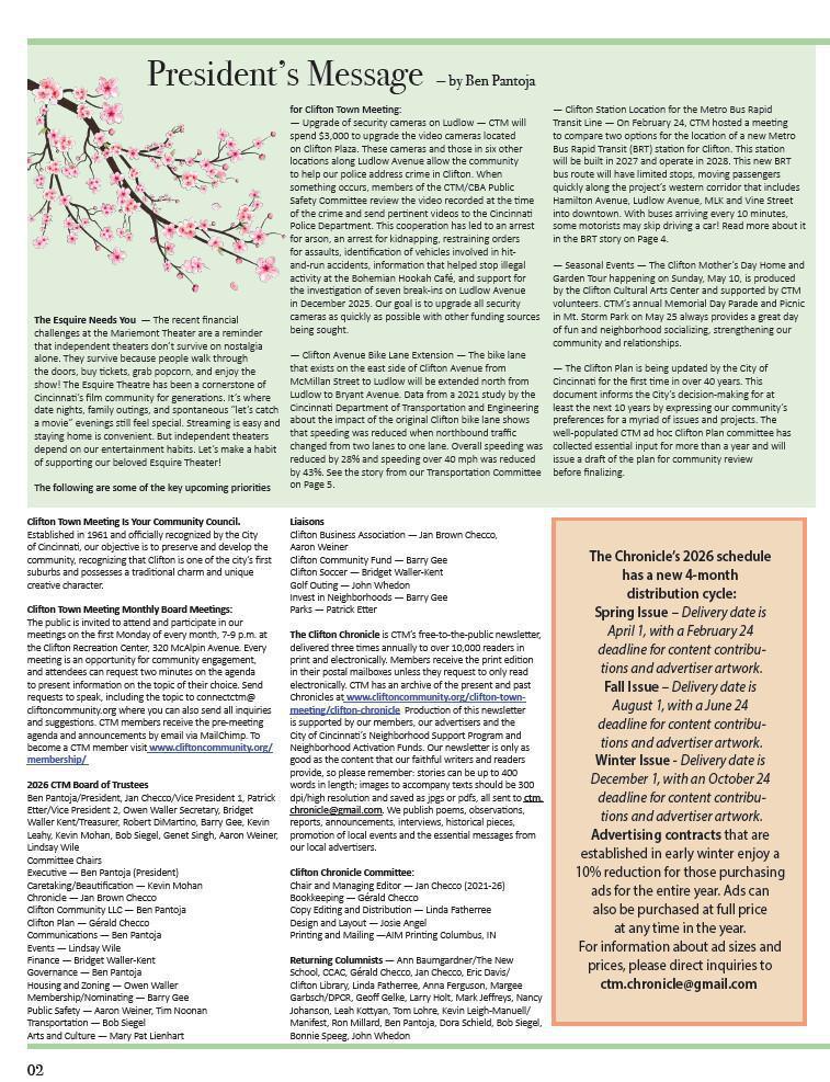 The Clifton Chronical - Spring 2026 - VOL. 35. NO. 1