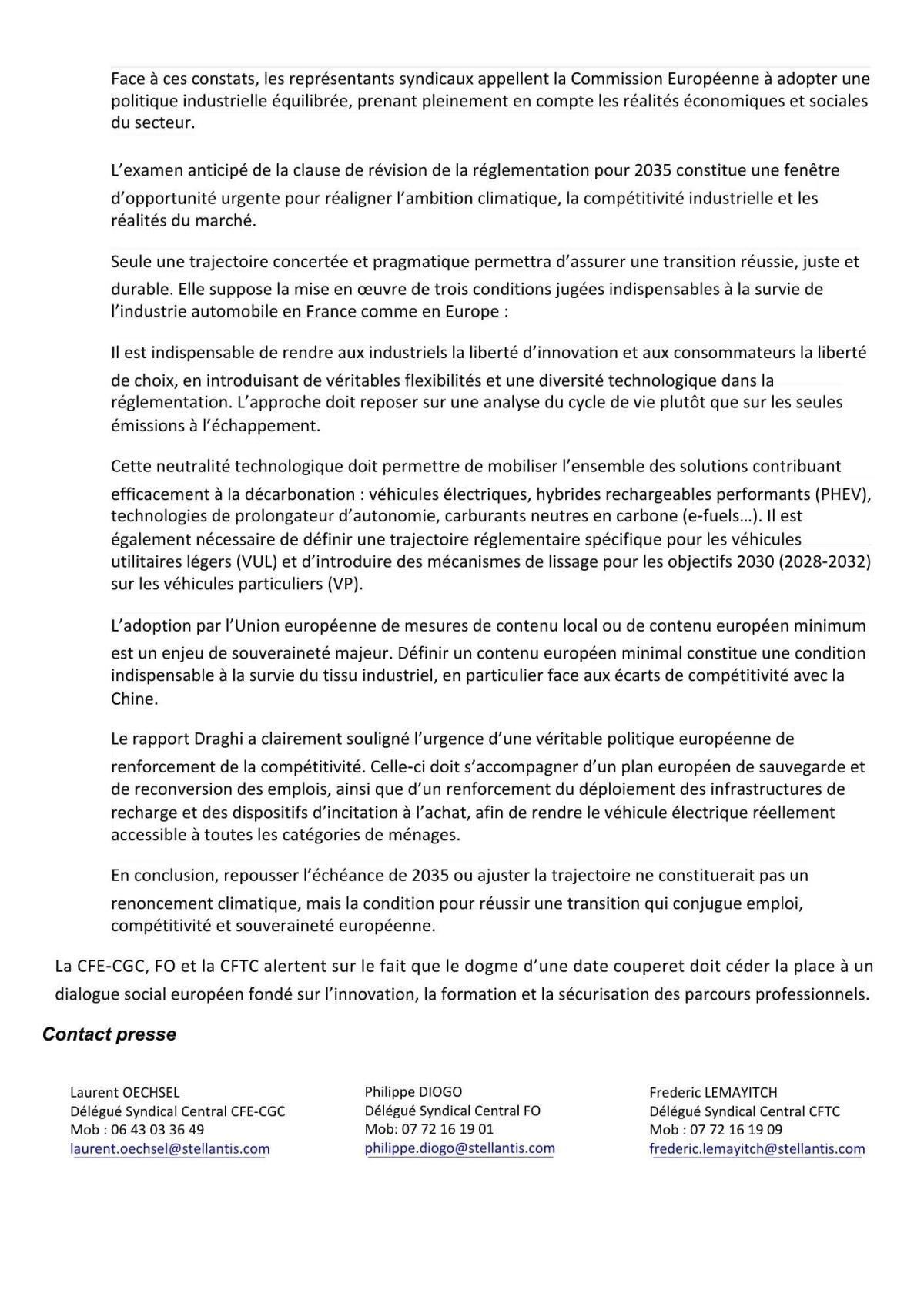 Communiqué de presse intersyndical Communiqué de presse intersyndical