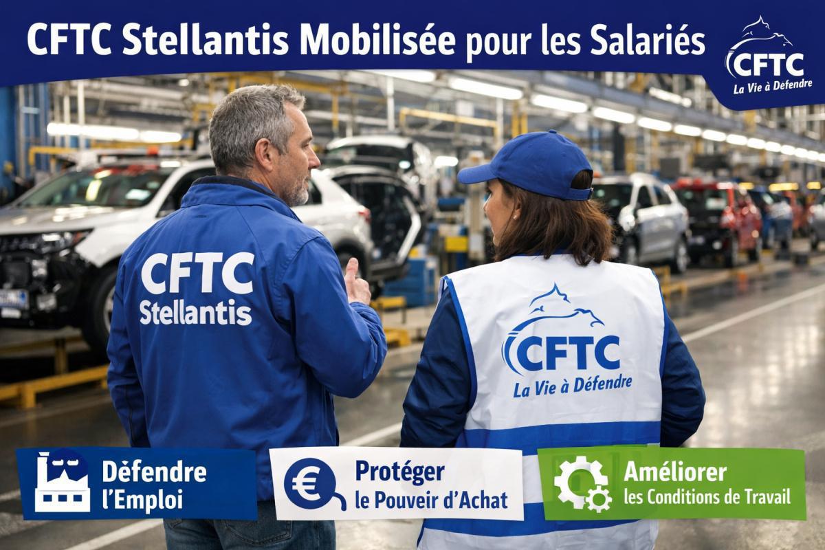 Stellantis : la CFTC mobilisée sur tous les sites pour défendre l’emploi et le pouvoir d’achat Stellantis : la CFTC mobilisée sur tous les sites pour défendre l’emploi et le pouvoir d’achat