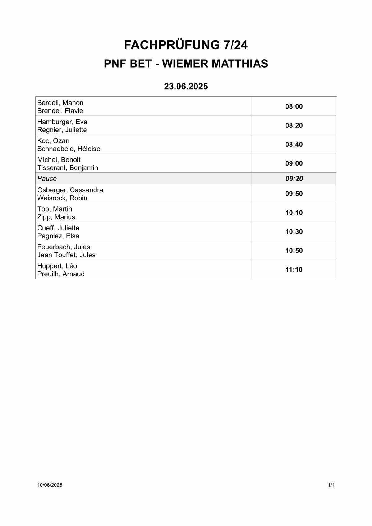 Fachprüfungen 7/24