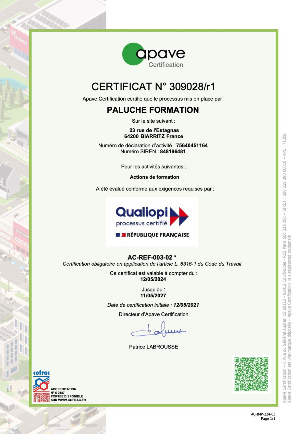 Certification Qualiopi