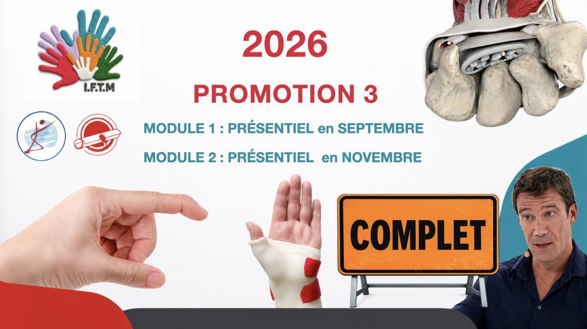 Formation longue en thérapie de la main et du poignet (orthèses et rééducation) | Promotion 3