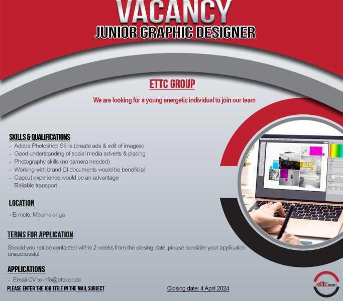 Junior graphic designer wanted at ETTC Group