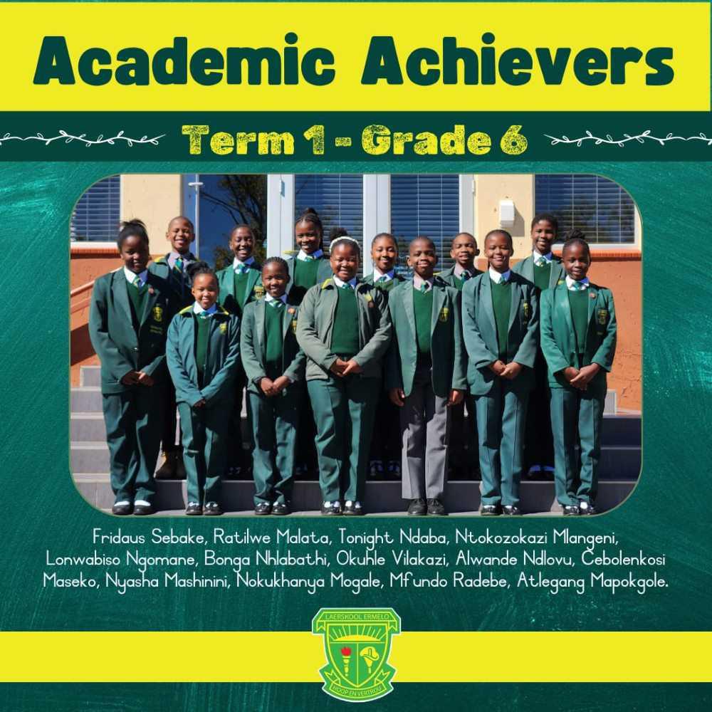 Laerskool Ermelo first term academic achievers