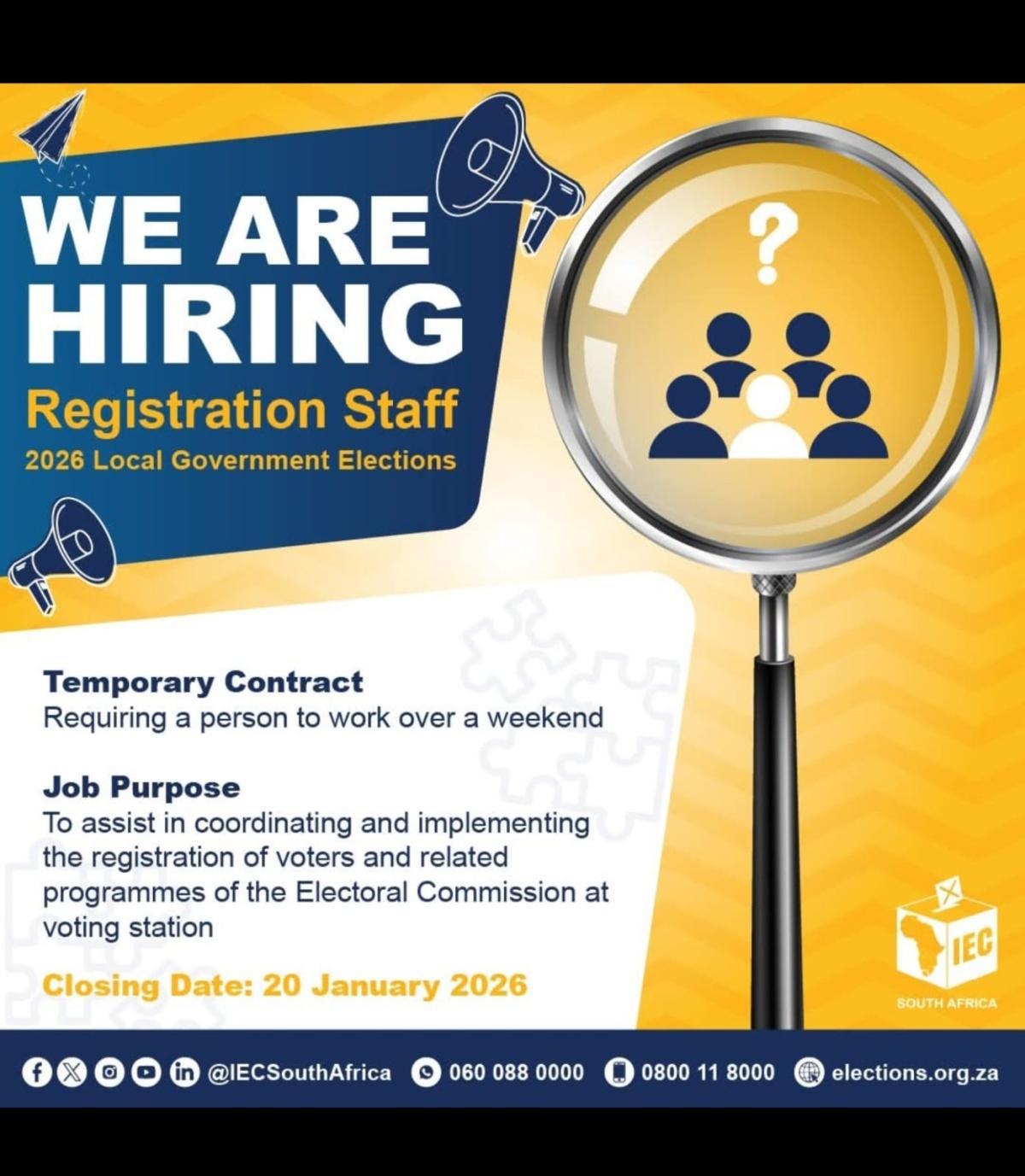 Vacancy: Voter Registration Staff! Vacancy: Voter Registration Staff!