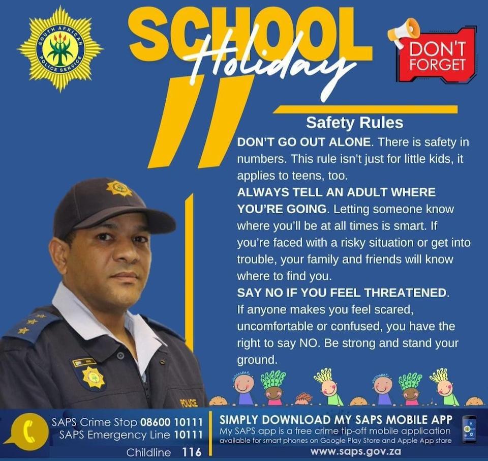 School Holiday Safety Tips From Saps