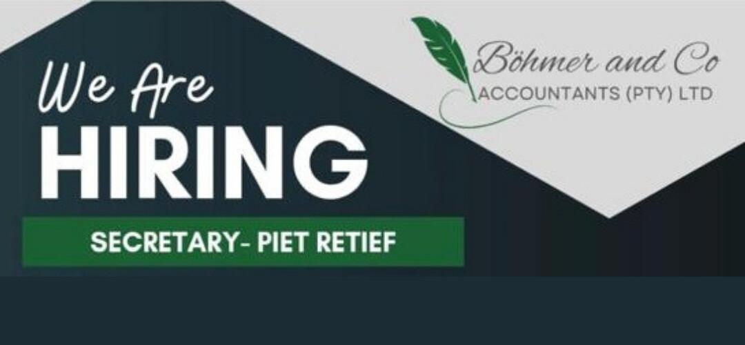VACANCY: SECRETARY – PIET RETIEF