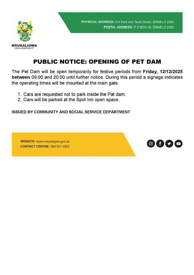 Just Don’t Park in the Dam’: How a Simple Notice Triggered Ermelo Just Don’t Park in the Dam’: How a Simple Notice Triggered Ermelo
