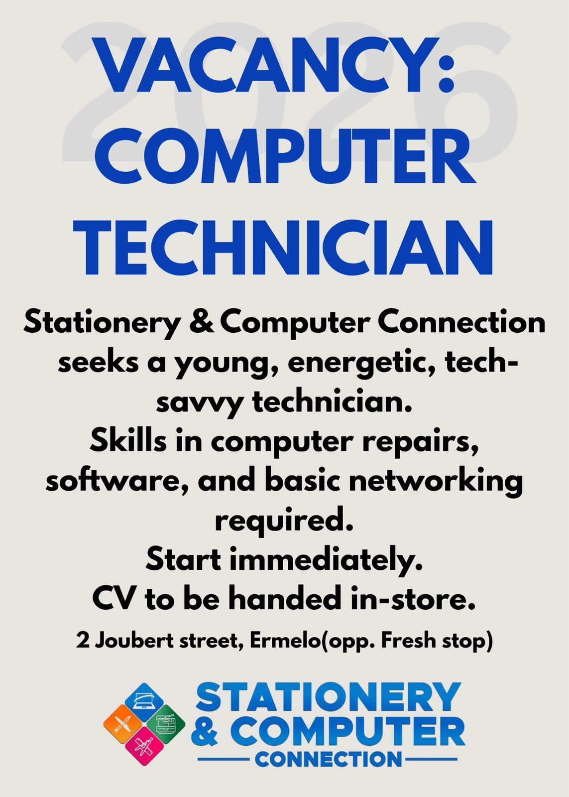 Vacancy: Computer Technician – Ermelo