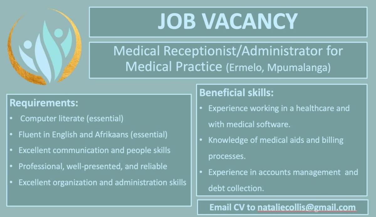 Vacancy: Medical Practice – Ermelo Vacancy: Medical Practice – Ermelo