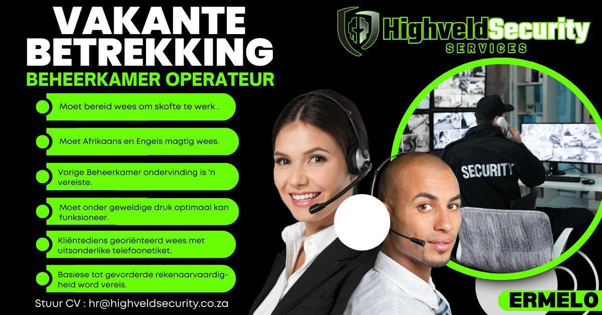 Vakature: Beheerkamer Operateur - Ermelo