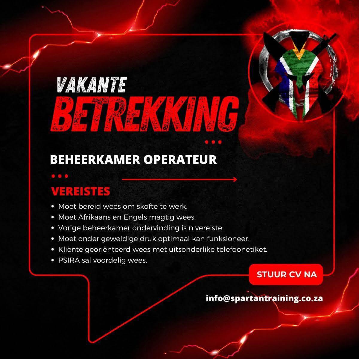 Vacancy: Beheerkamer Operateur Vacancy: Beheerkamer Operateur