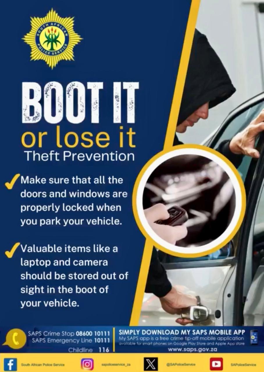 SAPS urges public to stay vigilant against theft and illegal firearms SAPS urges public to stay vigilant against theft and illegal firearms