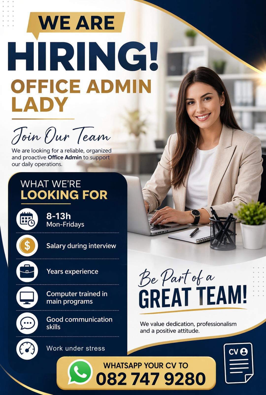 Vacancy: Office Admin Lady