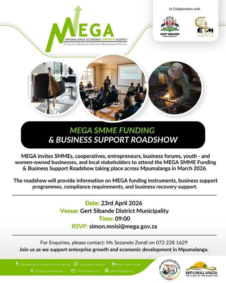 SMMEs Invited to MEGA Funding and Support Roadshow