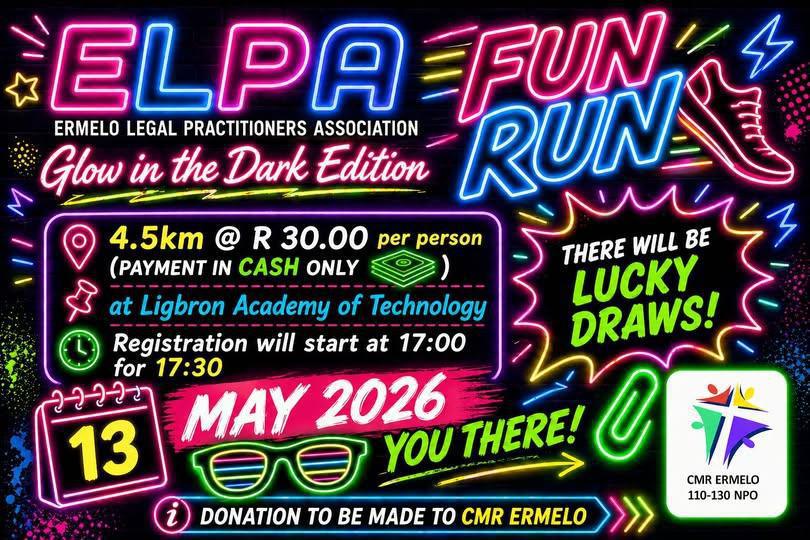 Ermelo Community Invited to Join ELPA Glow Run