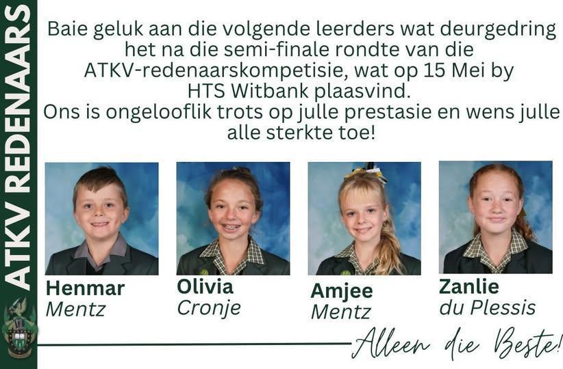 Four JJ Learners Advance to ATKV Semi-Finals