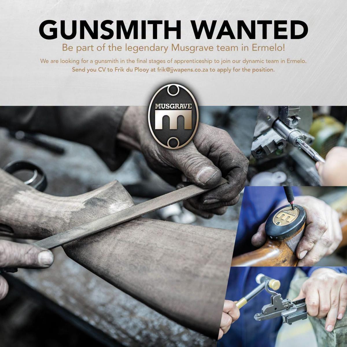 Vacancy: Gunsmith – Ermelo