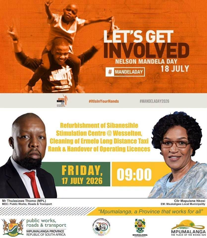 Mpumalanga to mark Mandela Day with community upliftment projects in Ermelo