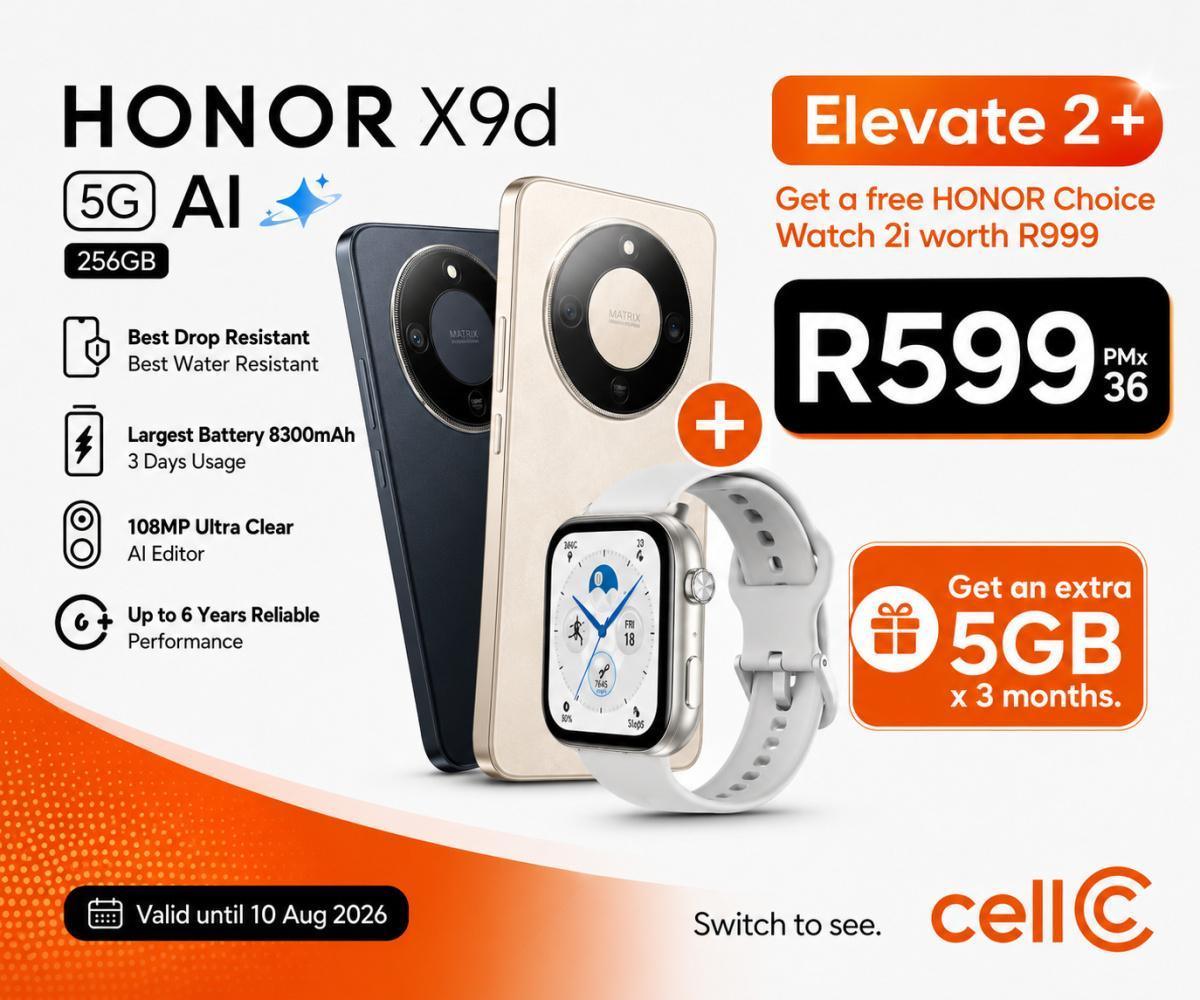 HONOR X9d 5G AI 256GB – Cell C HONOR X9d 5G AI 256GB – Cell C