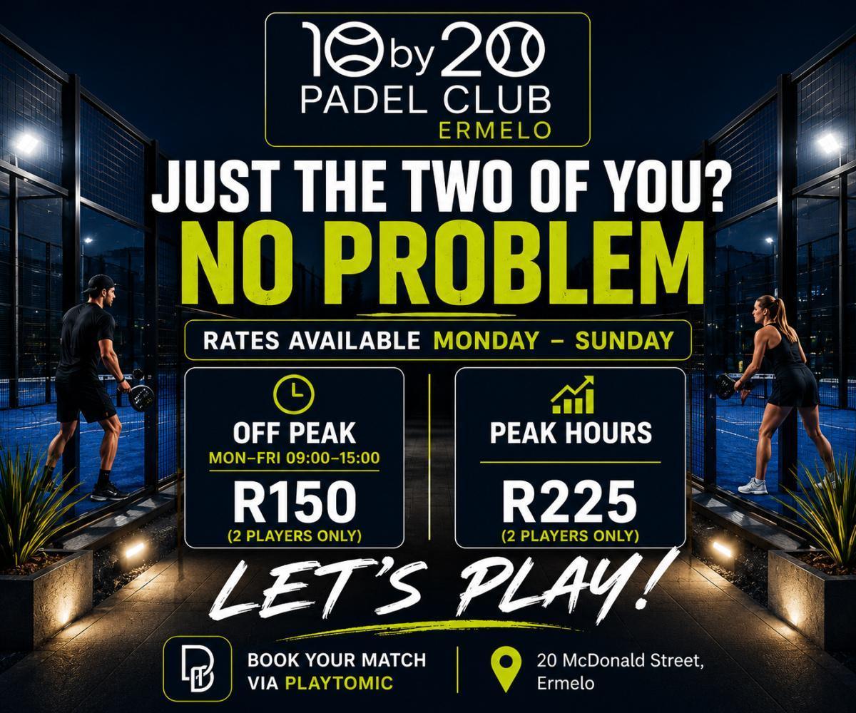 2-Player Padel Rates – 10 by 20 Padel Club