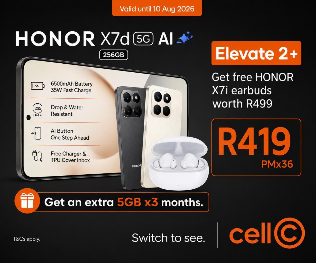 HONOR X7d 5G 256GB – Cell C