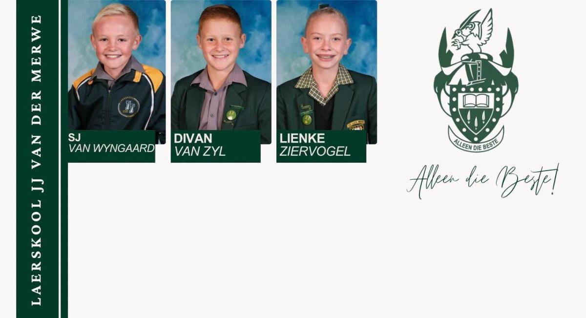Laerskool JJ van der Merwe announces second-quarter academic achievers Laerskool JJ van der Merwe announces second-quarter academic achievers