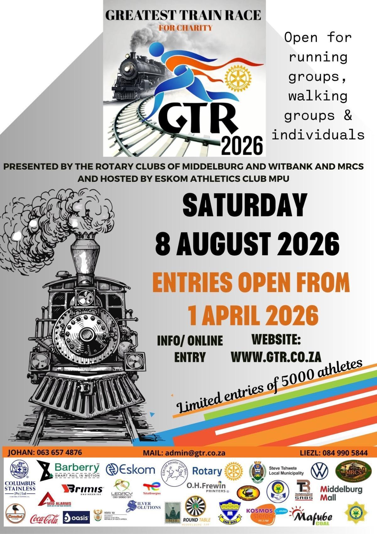 Greatest Train Race for Charity 2026
