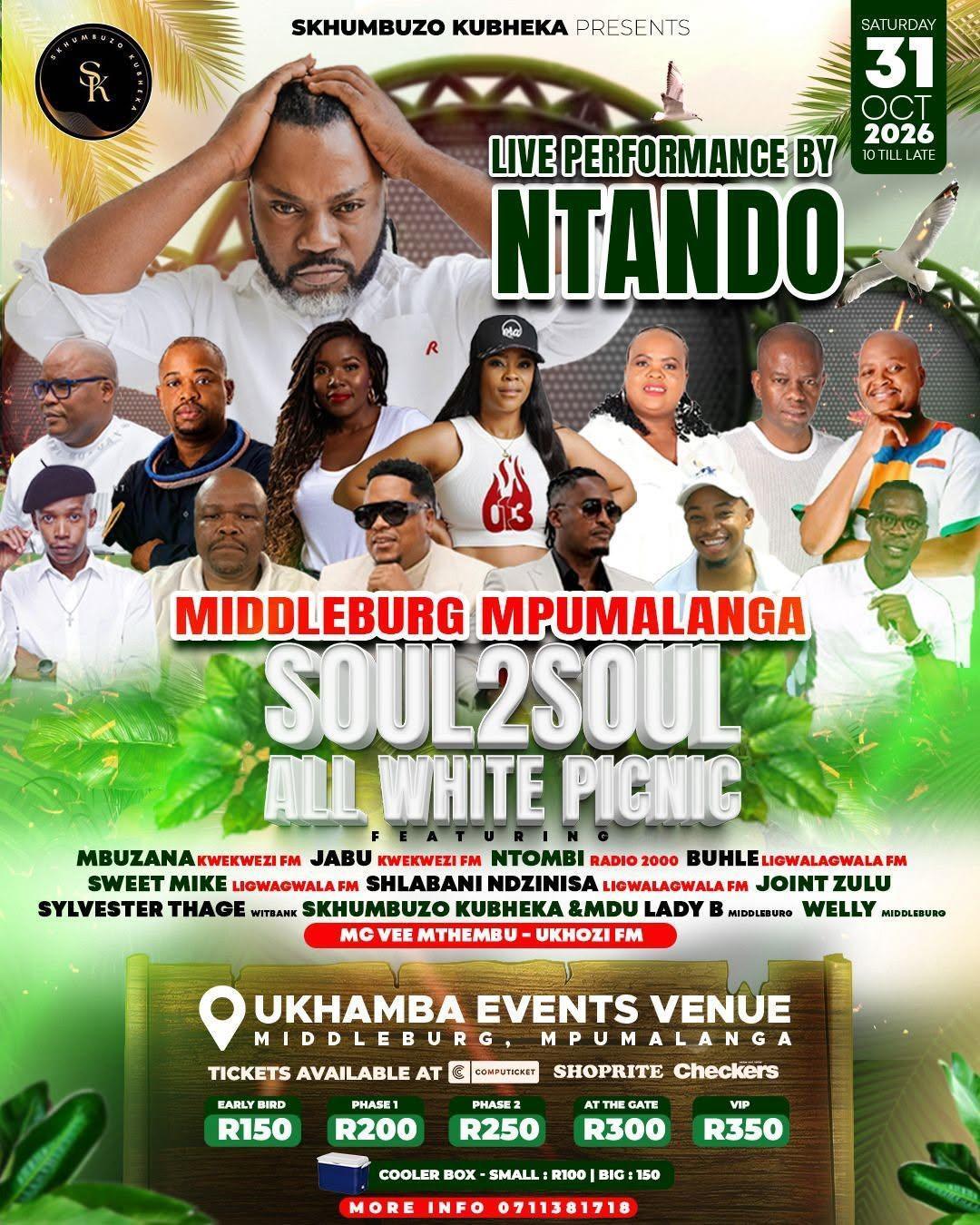 Skhumbuzo kubheka Soul2soul All white picnic