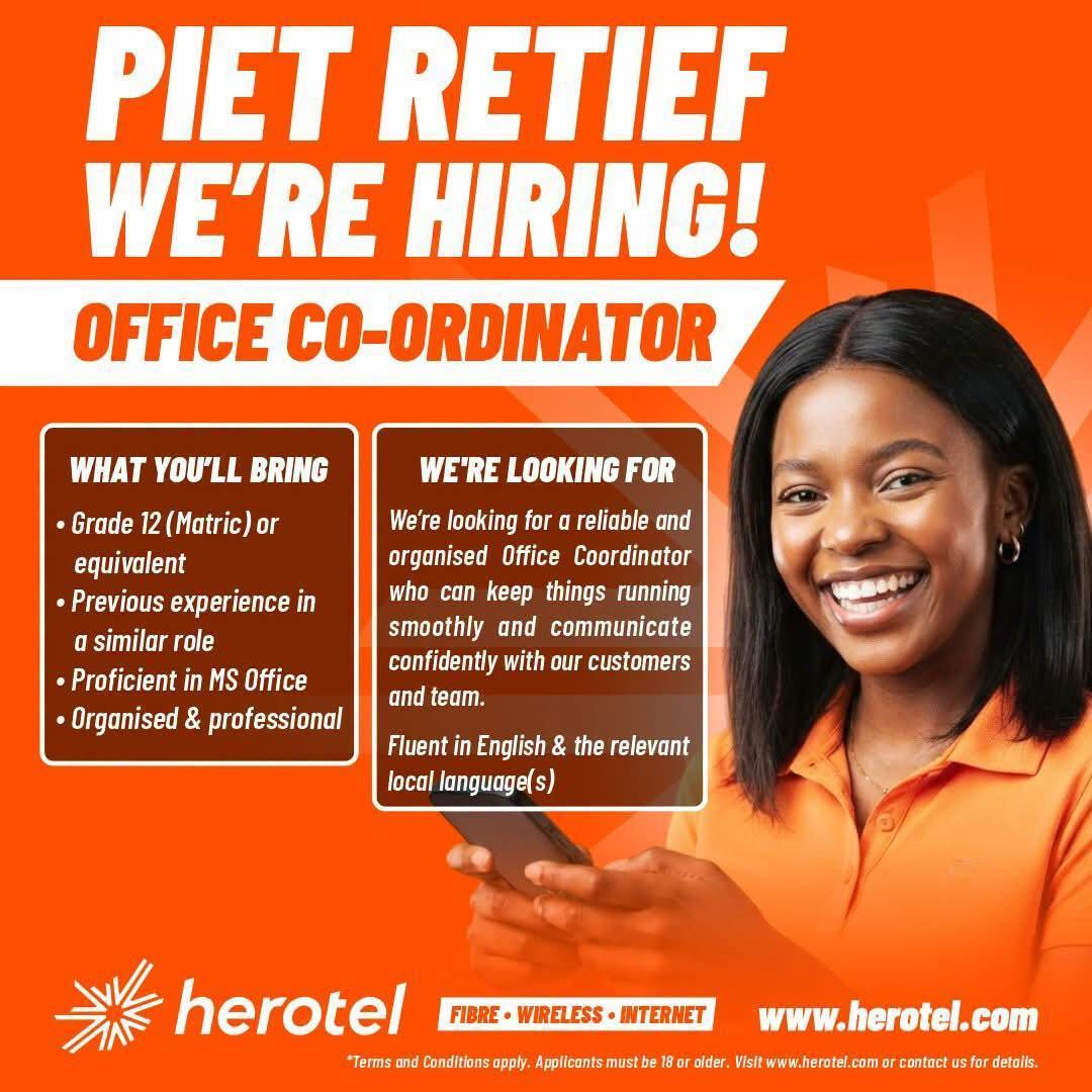 Vacancy: Office Co-ordinator – Piet Retief