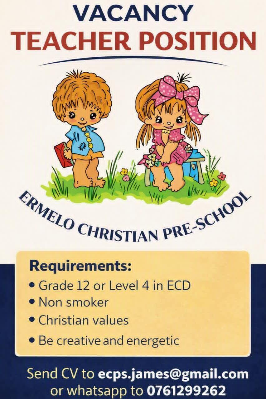 Vacancy: Teacher – Ermelo Vacancy: Teacher – Ermelo