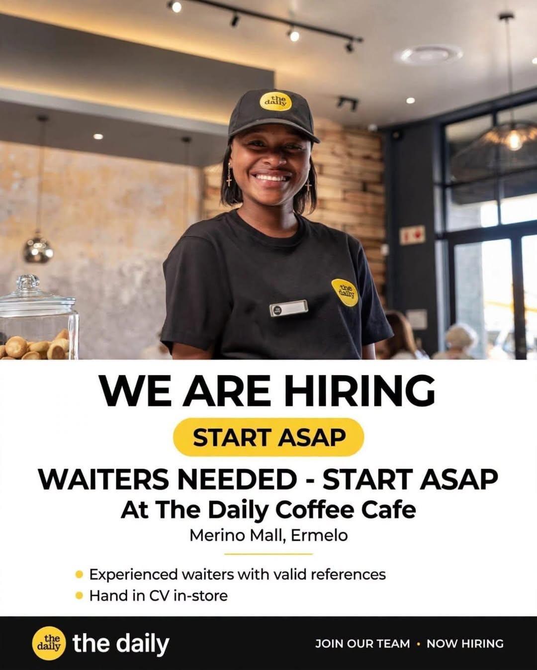 Vacancy: Waiters – Ermelo