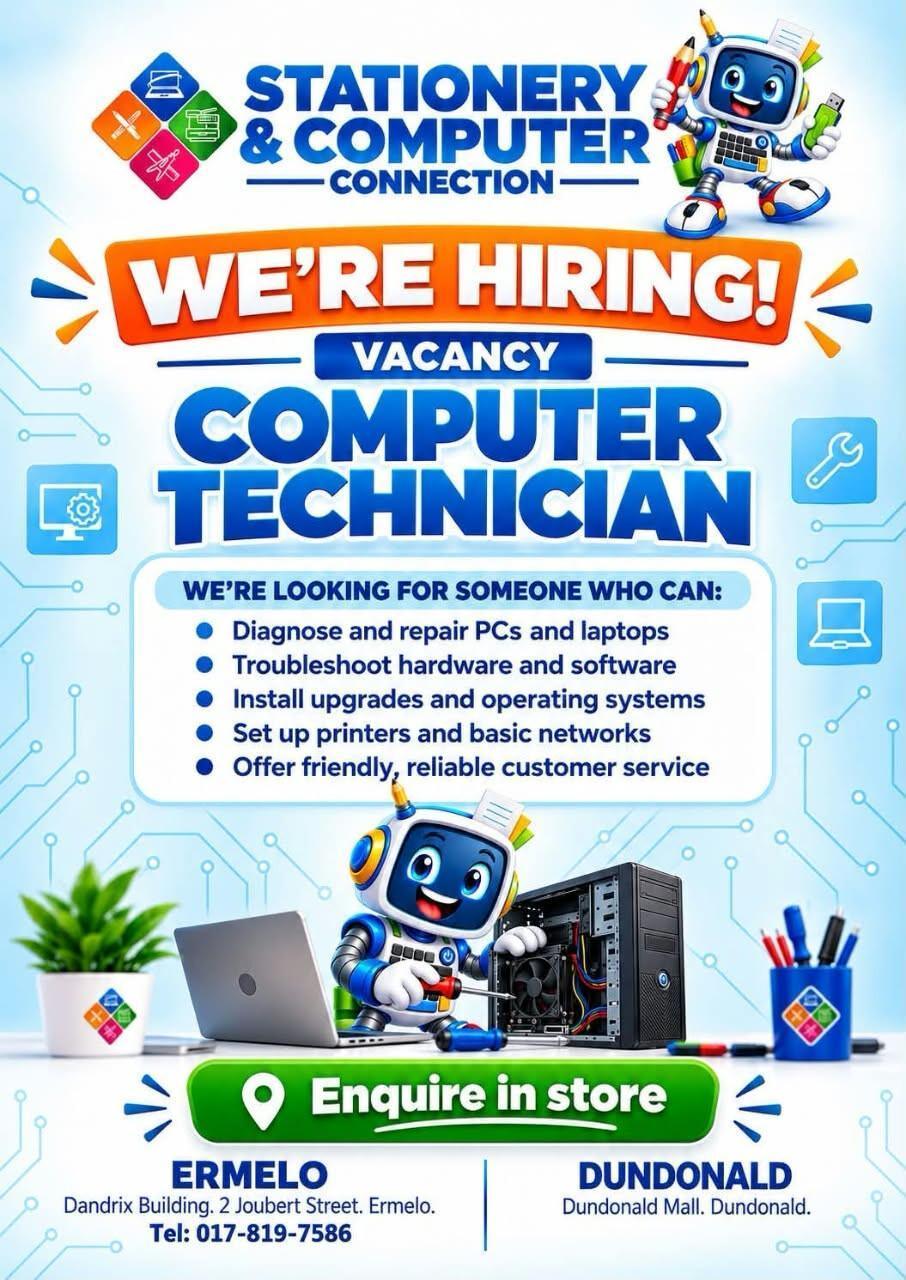 Vacancy: Computer Technician – Ermelo / Dundonald