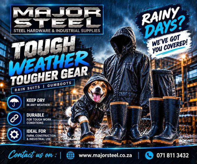🌧️ Rain Suits & Gumboots – Major Steel 🌧️ Rain Suits & Gumboots – Major Steel