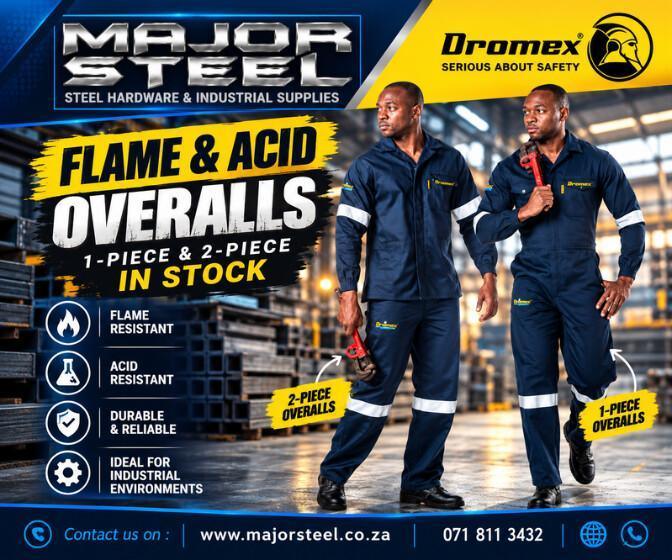 🔥 Flame & Acid Resistant Overalls – Major Steel 🔥 Flame & Acid Resistant Overalls – Major Steel