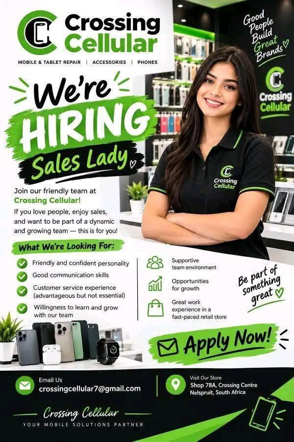 Vacancy: Sales Lady – Nelspruit Vacancy: Sales Lady – Nelspruit