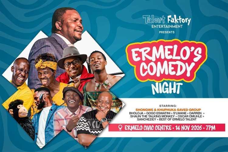 Ermelo’s Comedy Night Set for 14 November