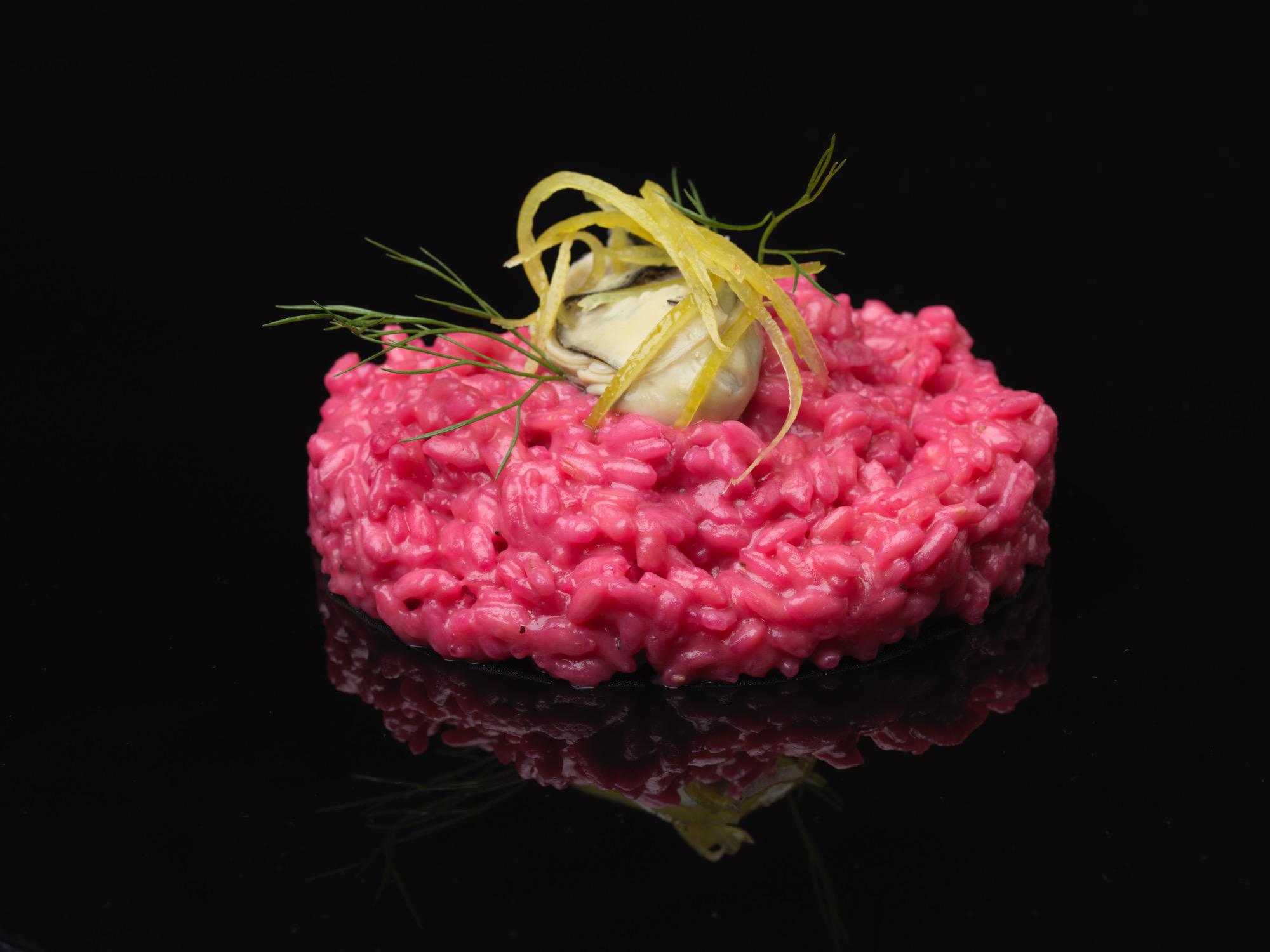 Risotto alla rapa ossa con agrumi e fonduta di parmigiano