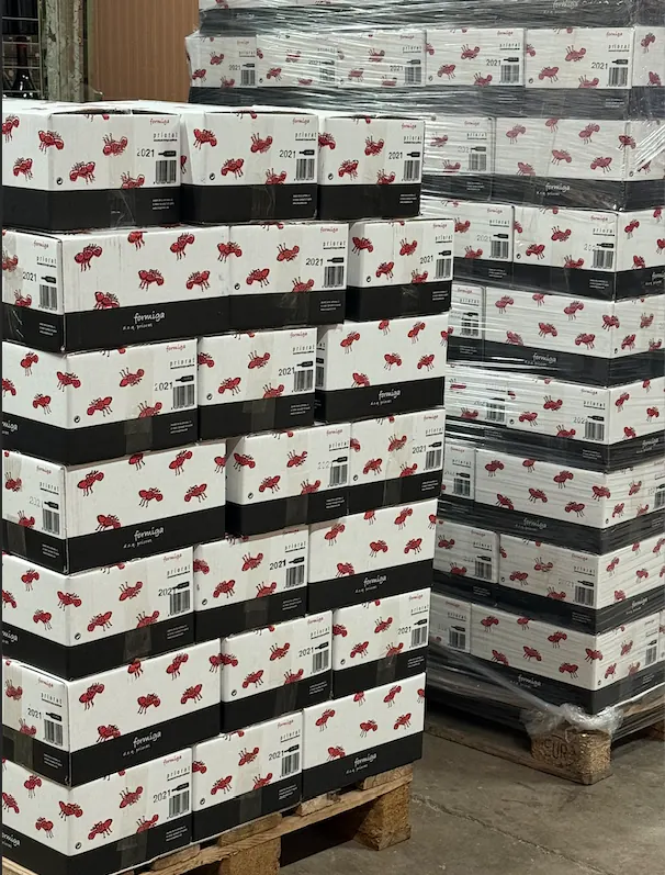 Cosecha embotellada a punto de distribución