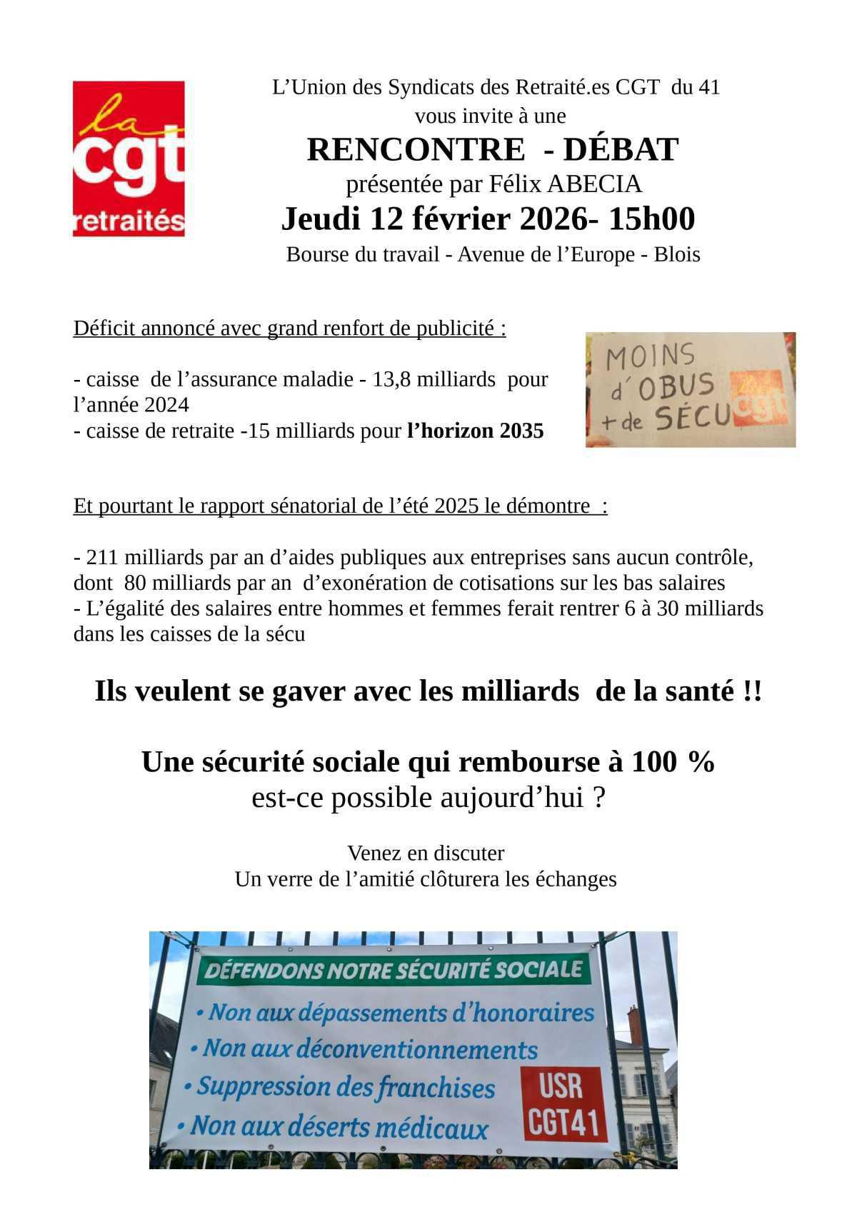 Quel avenir pour notre sécu ? Blois.