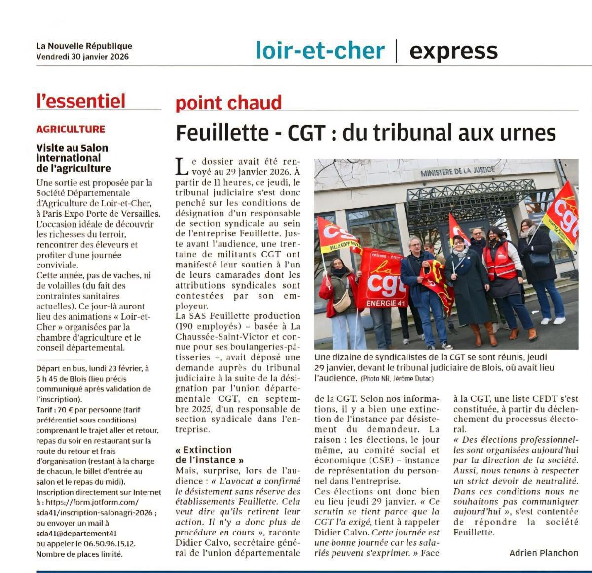 Feuillette et la CGT : du tribunal… aux urnes Feuillette et la CGT : du tribunal… aux urnes