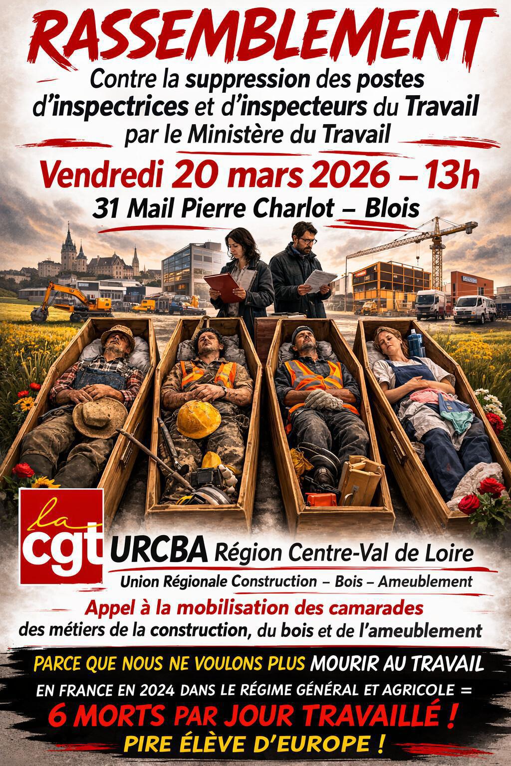 Soutien à l'action à l'Inspection du travail le 20 mars