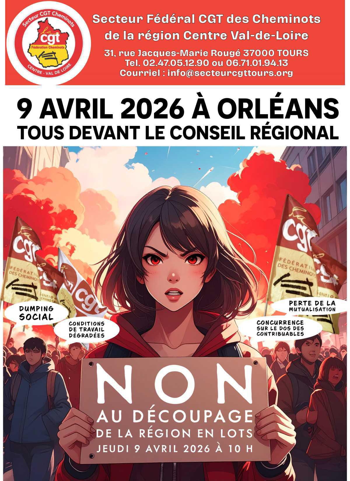 9 avril - Mobilisation régionale pour le service public ferroviaire !