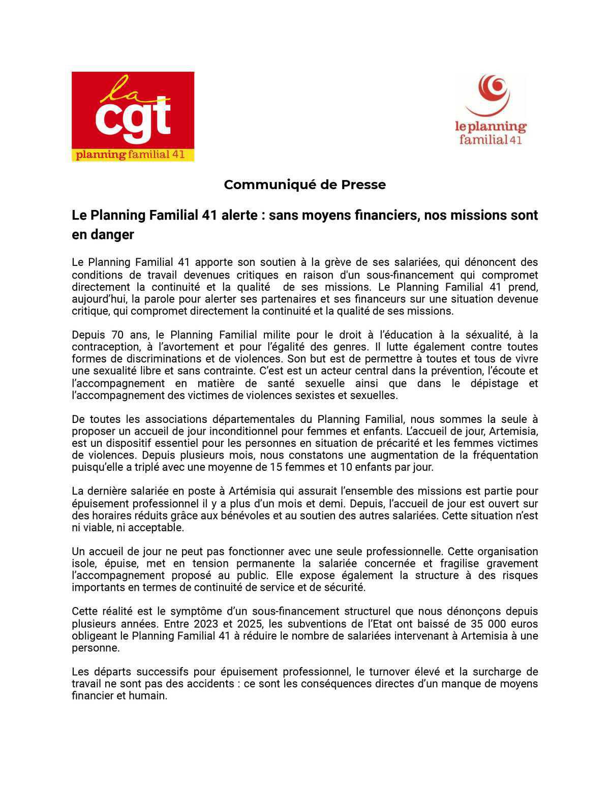 8 avril 2026 - Rassemblement en soutien à la grève au Planning familial 41 8 avril 2026 - Rassemblement en soutien à la grève au Planning familial 41