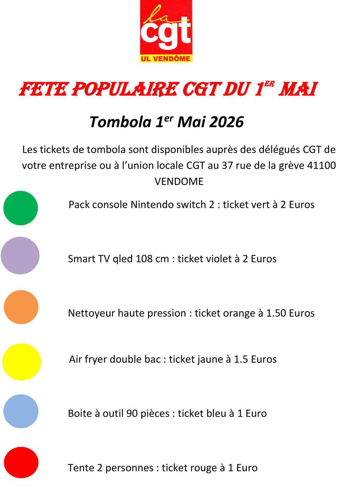 1er mai - Fête de la CGT à Vendôme
